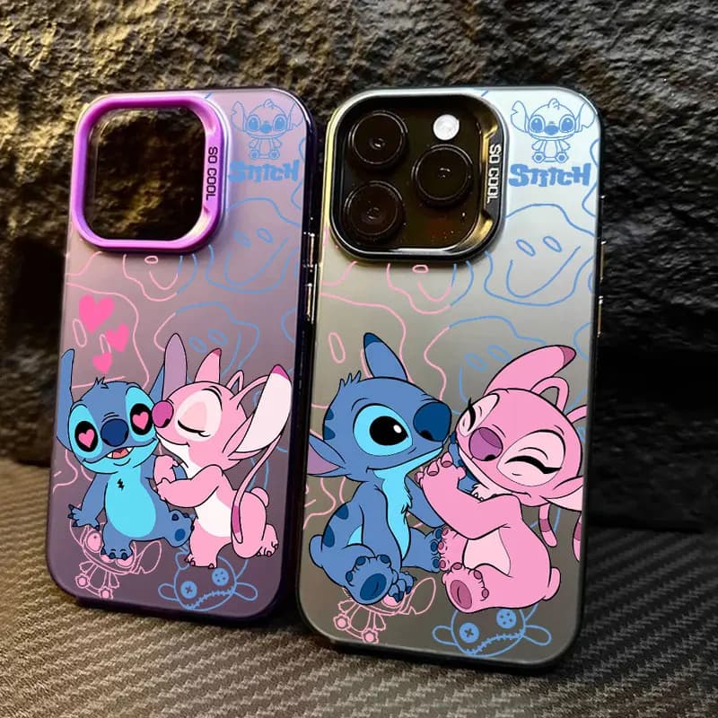 Cover per iPhone 11 12 13 14 15 16 17 Pro Max 16e 17E 17 Air Plus 13 Mini, Custodia Antiurto con Design Disney Stitch