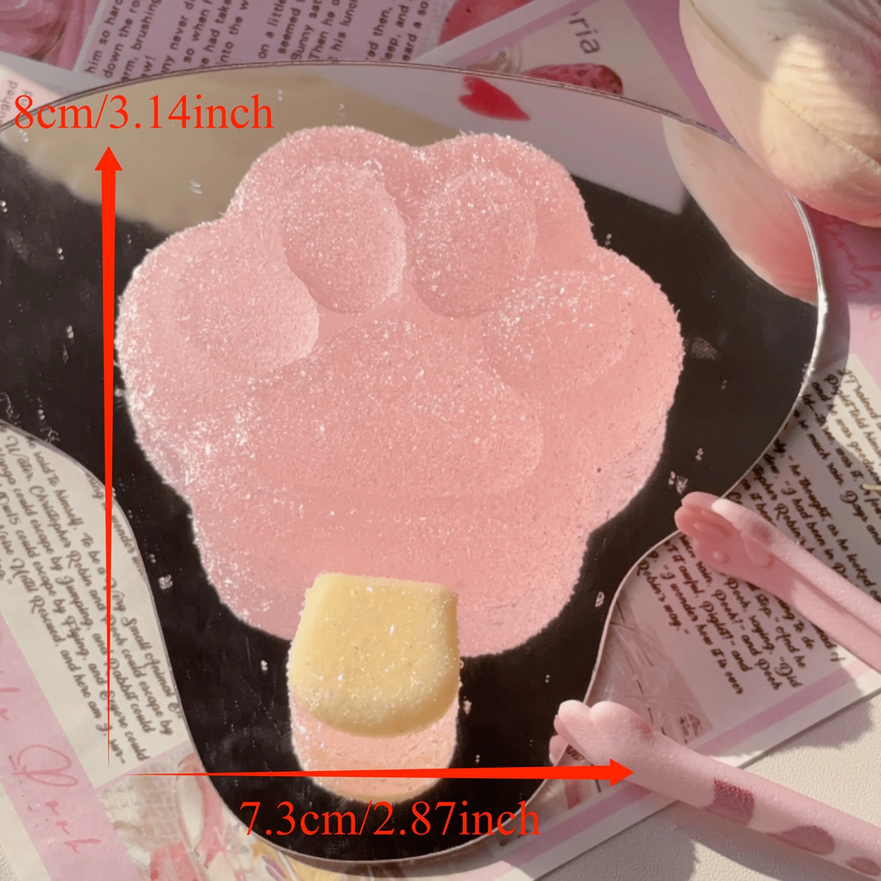 Giocattolo Squishy a Forma di Zampa di Gatto Rosa, Morbido Antistress, Decorazione da Scrivania per Scuola e Ufficio