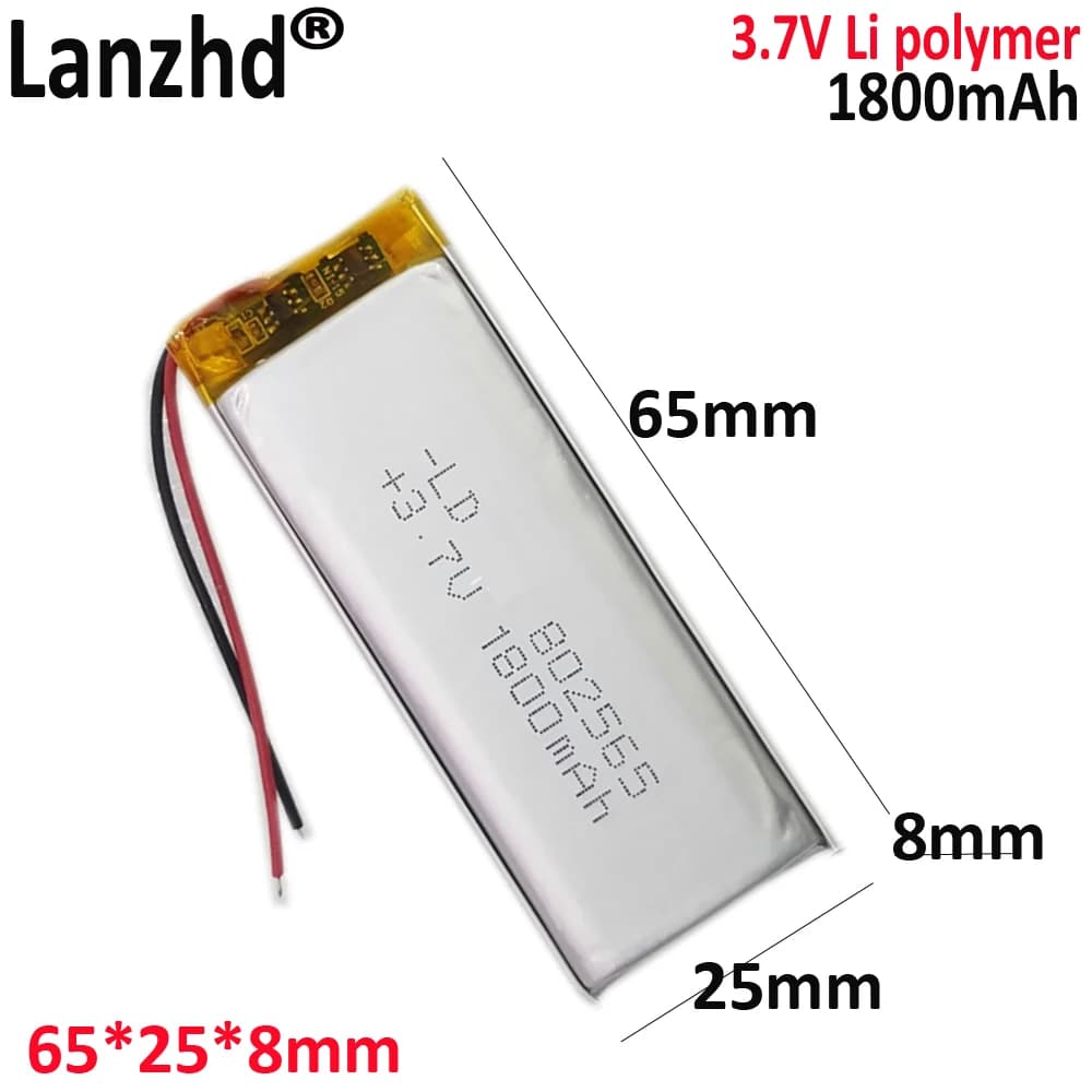 Li-ion 3.7V per Magic Tooth M3 batteria agli ioni di litio per TOY POWER BANK GPS mp4 batteria 1800mAh 802565 842564 852565 852665 102565