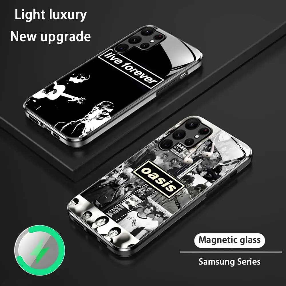 British O-Oasis Band Phone Case For Samsung S26 S25 S24 S23 S22 S21 S20 Plus Ultra Glass Magnetic Case