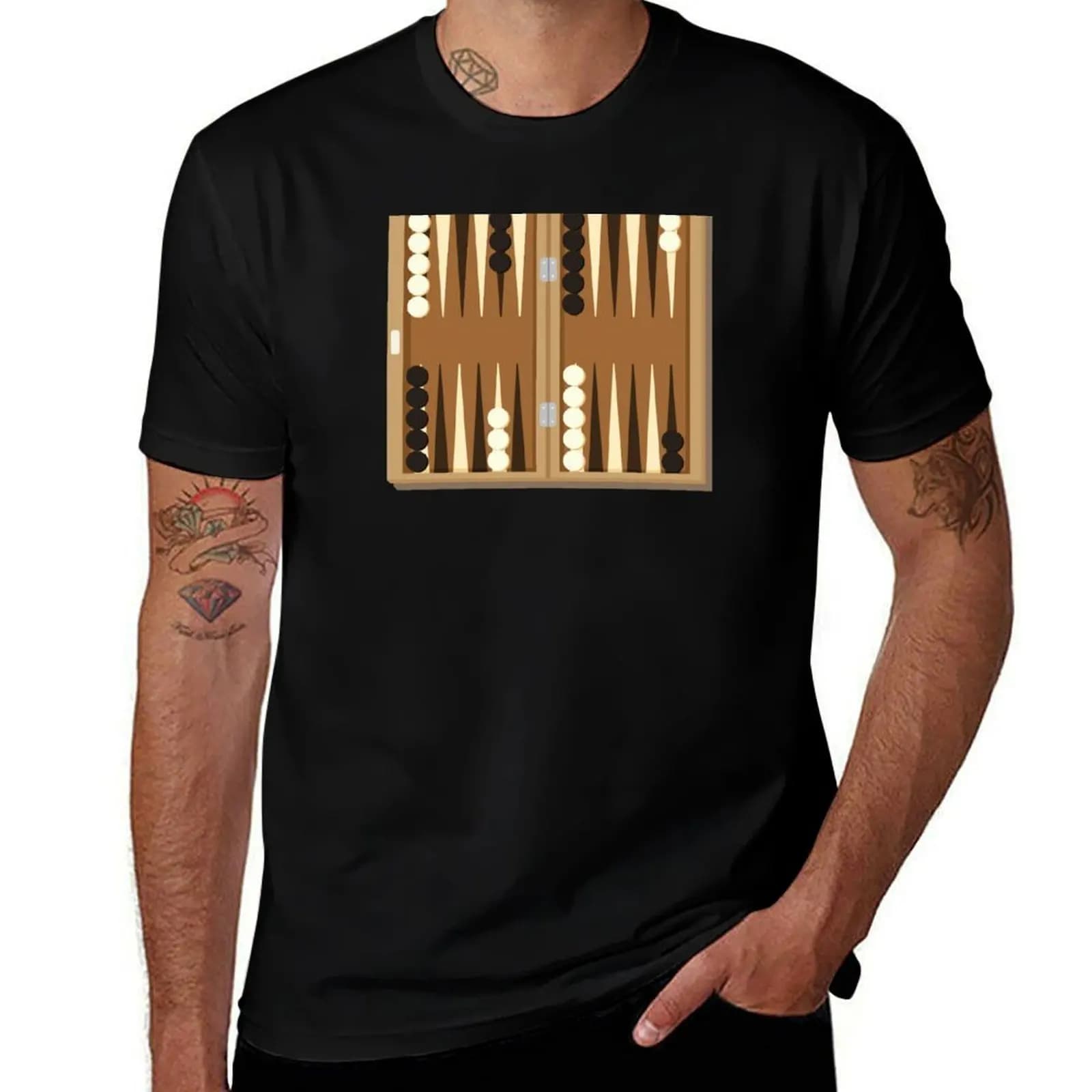 BACKGAMMON BOARD T-Shirt Urban Style Casual Short Sleeve Top T-Shirt