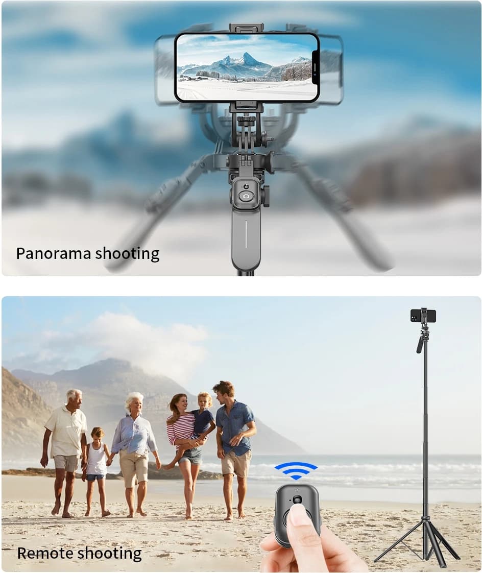 Treppiede Bluetooth per Selfie Stick, Asta Telescopica Wireless Portatile per Live Streaming, Treppiede in Lega di Alluminio per Riprese Panoramiche a 360° C05