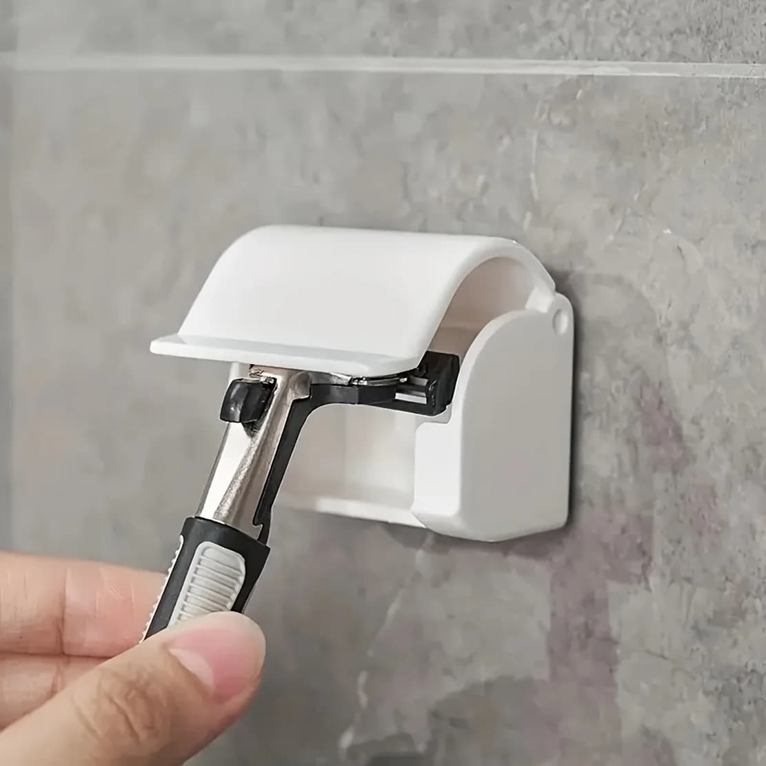 Easy to install black/gray shower shaver and electric toothbrush holder: space saving bathroom organizer, Perfumeless staff
