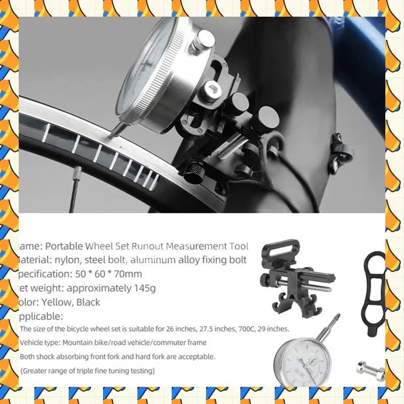 ABYB Supporto per centratura ruota per bicicletta Strumento di riparazione ruota per bici da strada Tavolo percentuale Regolazione cerchi bici Parti ciclistiche -B