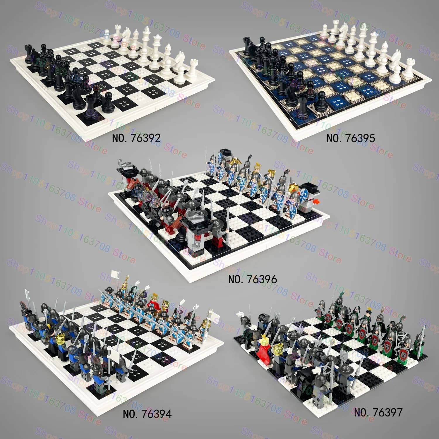 New MOC 76396 Chess Board Interactive Game Toys Magic Game Building Blocks Knight Building Blocks Toys Children's Gifts Model