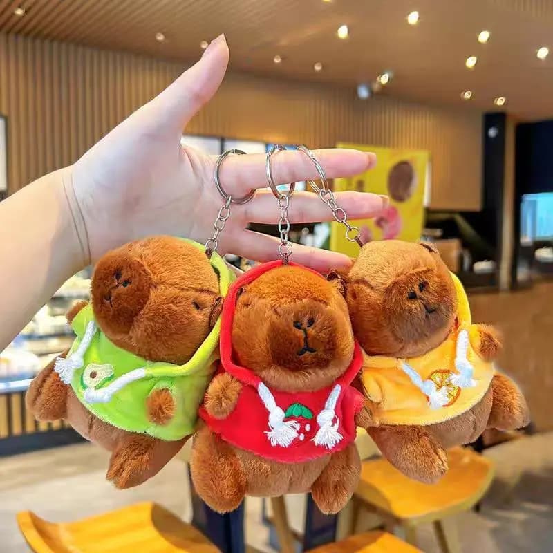 Simpatico capibara di piccole dimensioni, peluche con ali, felpa con cappuccio, simulazione, bambola capibara, soffice giocattolo, regali di compleanno