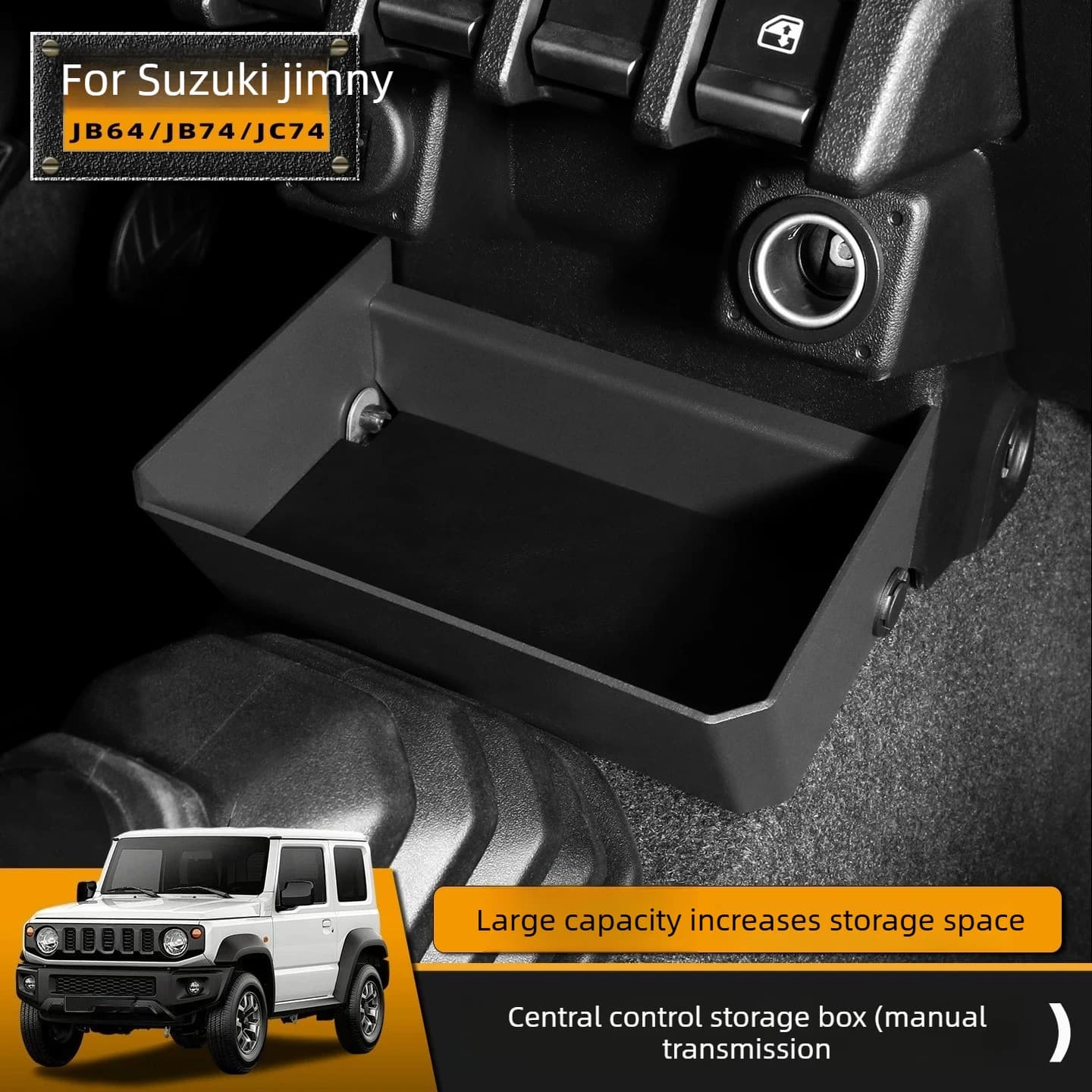 Scatola portaoggetti per console centrale modificata per Suzuki Jimny 19-26, Scatola portaoggetti per cambio JIMNY