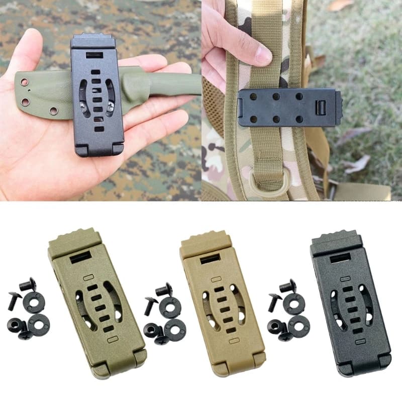 Clip per la vita ad apertura rapida Clip per la parte posteriore tattica che trasporta la clip per fodero K Clip per cintura universale per buste Strumenti per fodero