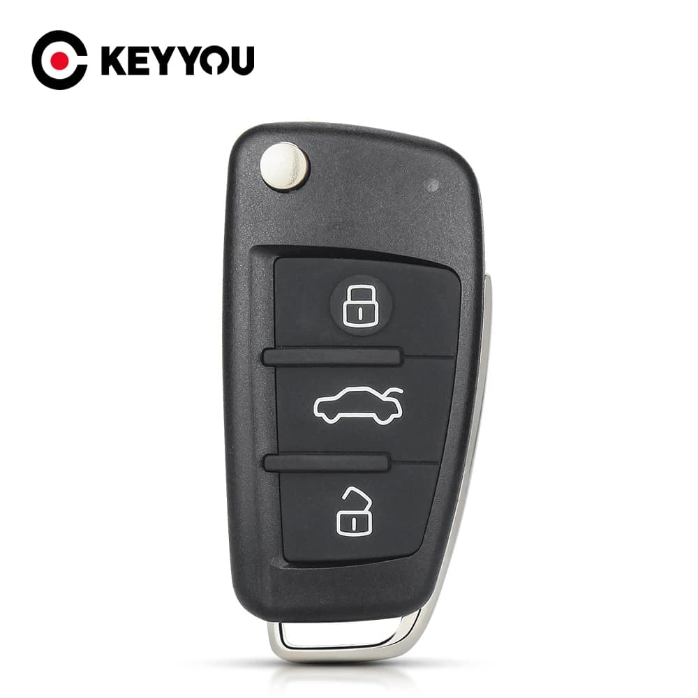 KEYYOU Chiave A Distanza Dell'automobile Borsette Per Audi 2005-2013 Anni A2 A3 TT A4 A6 A6L S3 S4 Auto Smart Chiave di Controllo caso 3/4 Pulsanti