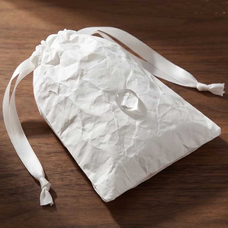 Sacchetto con coulisse in carta Tyvek ecologica, impermeabile, per gioielli, riutilizzabile, per confezioni regalo, cosmetici, accessori e viaggi
