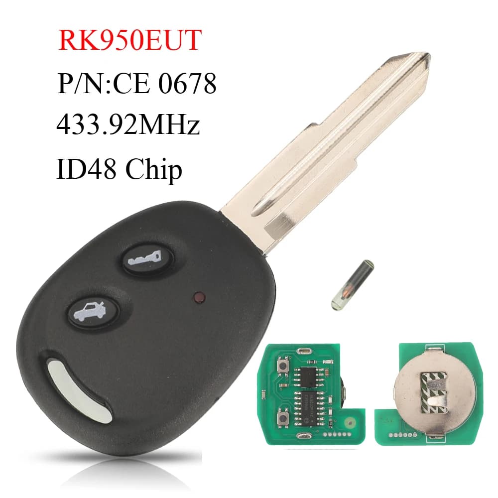 Jingyuqin Chiave Auto Telecomando 433.92MHz FSK ID48 RK950EUT CE 0678 Per Chevrolet Aveo Spark Matiz Holden Barina 2009-2016