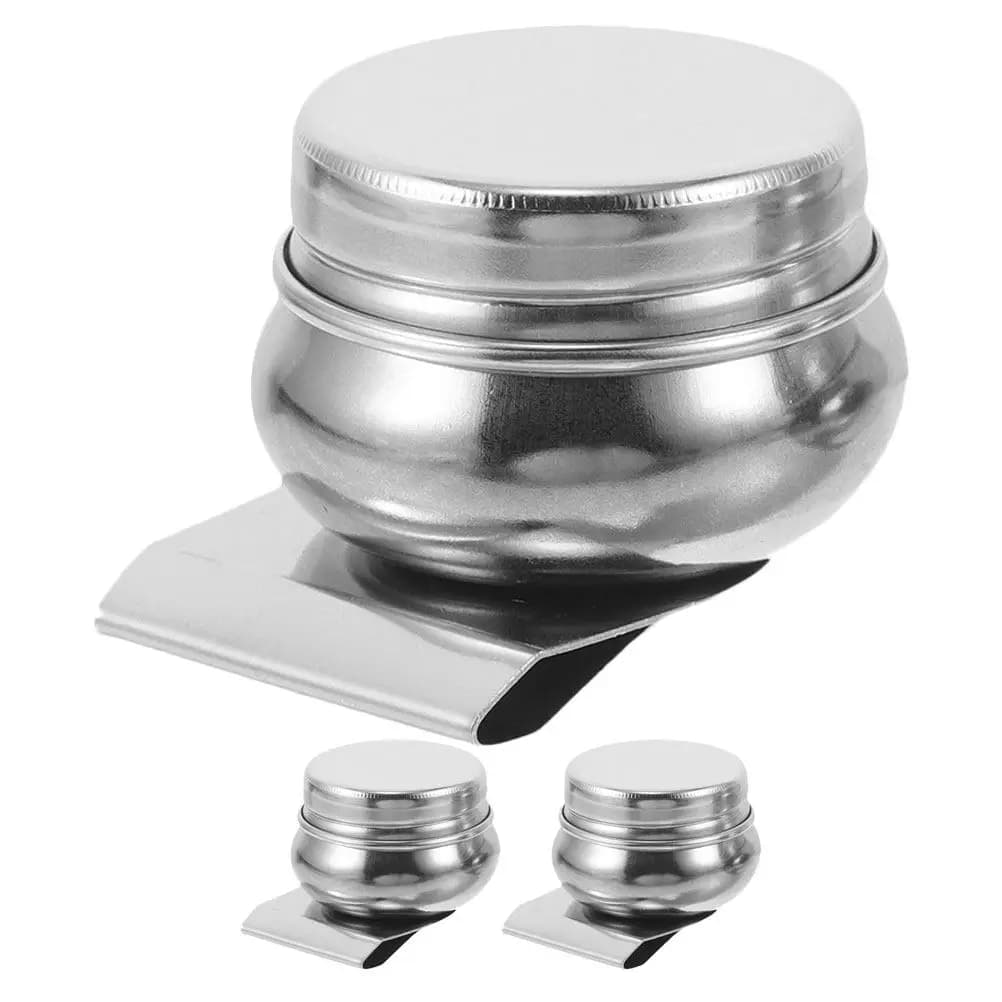 3Pcs Stainless Steel Paint Brush Palette Cups 4.5x4.5x2.5cm Wide Mouth Oil Painting Cleaning Cups Portable Studio Outdoor Use