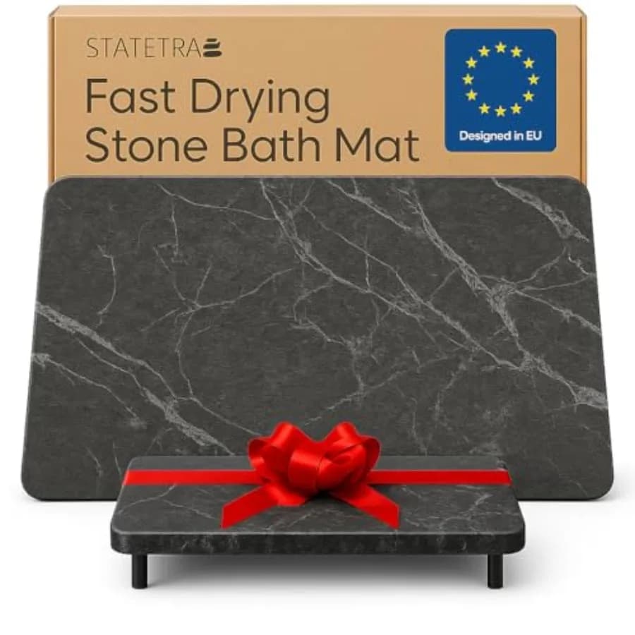 Tappetini in Pietra per Bagno - Tappetino in Terra Diatomacea ad Asciugatura Rapida e Tappetino Doccia in Pietra Grande/Piccolo Antiscivolo