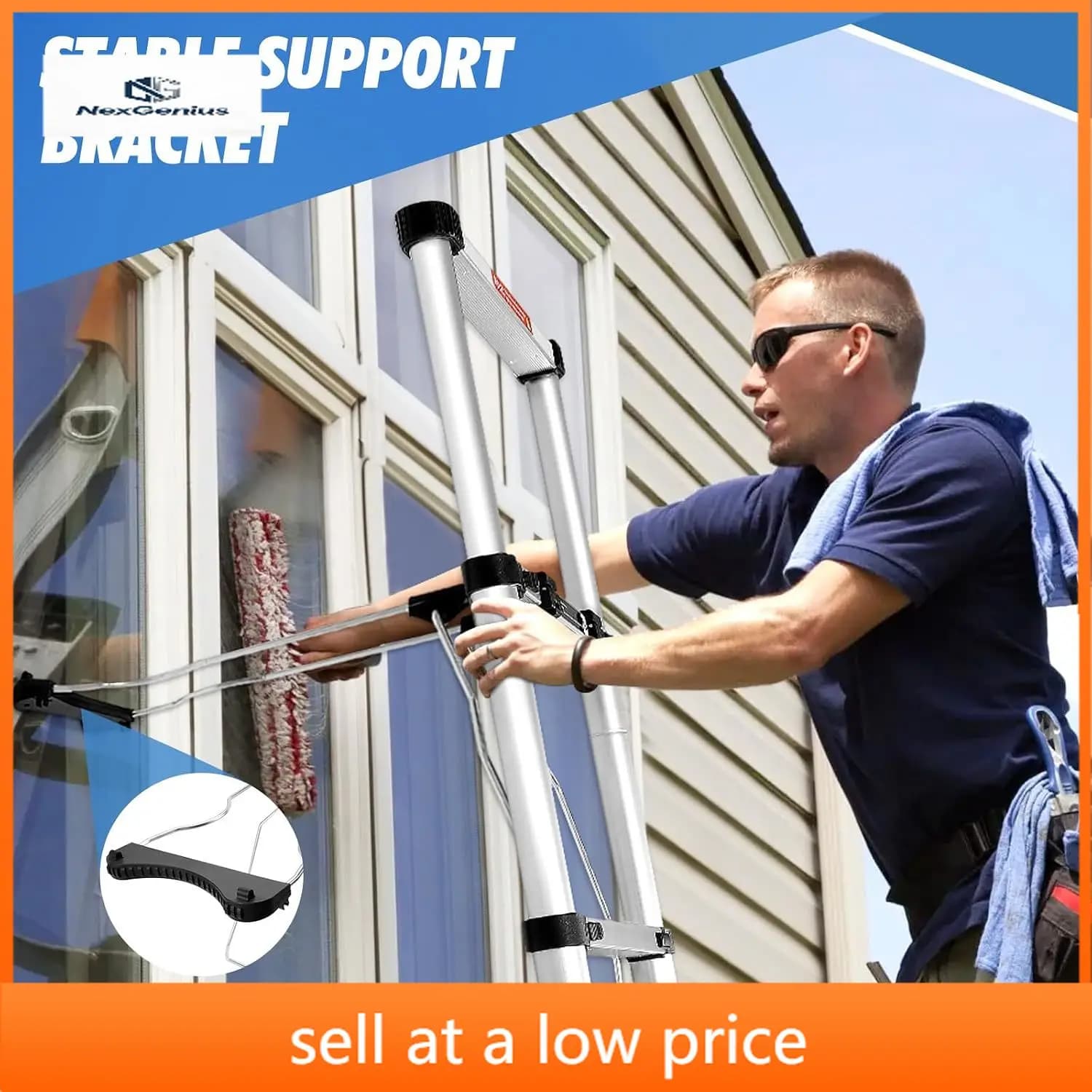 Hot-sellingHot-selling16.5 FT Telescoping Ladder with Stabilizers, Adjustable Multi-Purpose Collapsible Extension with Hooks & W