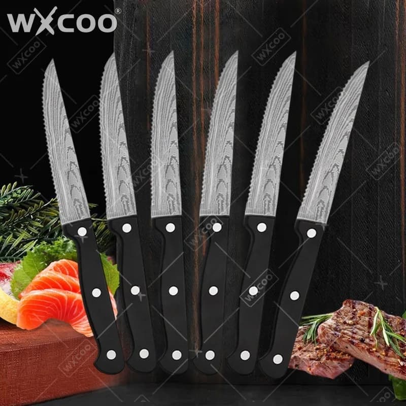WXCOO Damascus steel Multi-functional Kitchen Knife Steak Knife Barbecue Tools Cooking Accessories Beef and Lamb Slicing Knife