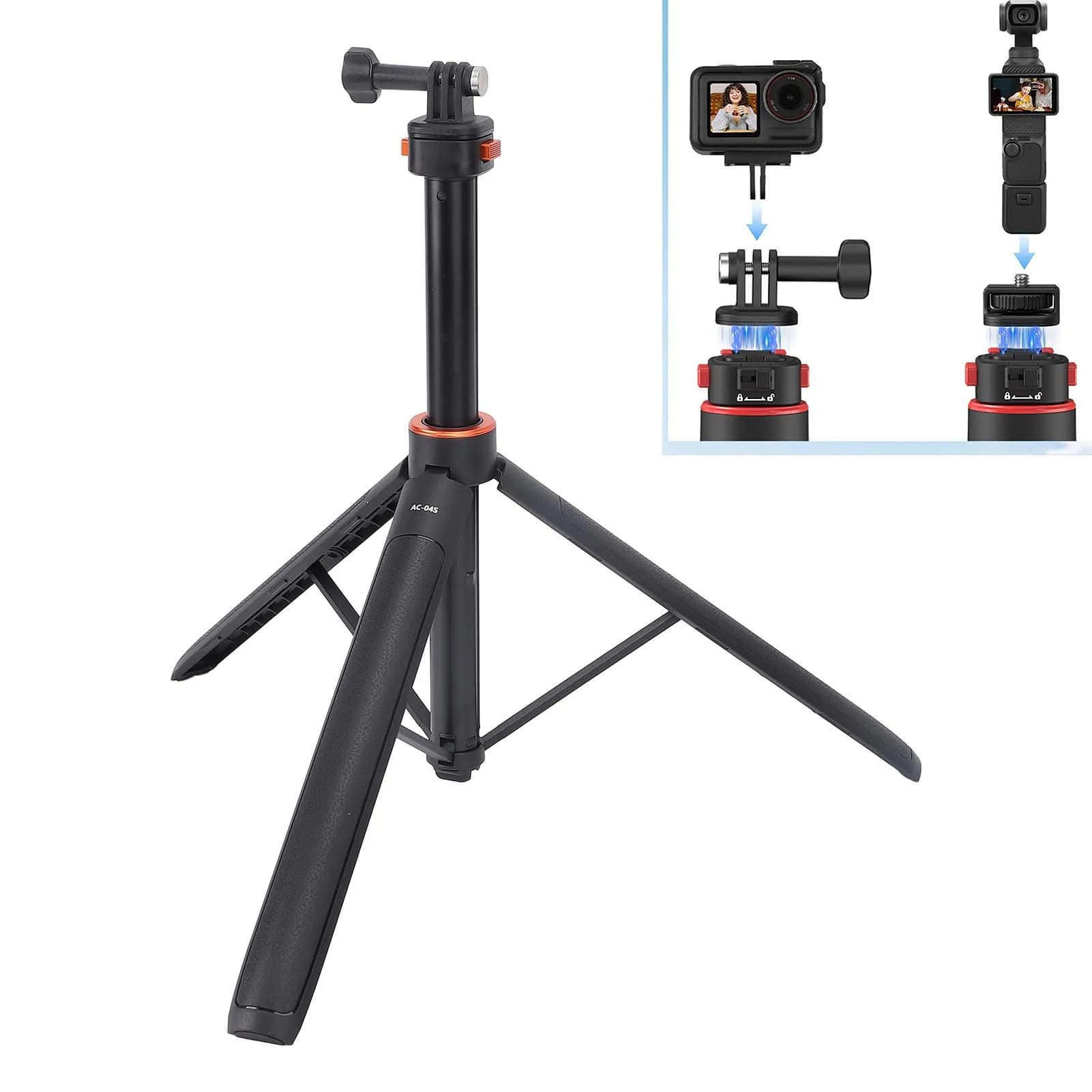 Treppiede Estensibile per Selfie in Lega di Alluminio Asta di Prolunga per Fotocamera Facile da Usare Magnetico per Go 3S
