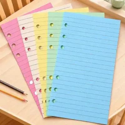 50 Sheets A6 Ruled Loose Leaf Paper for Refillable Notebooks 6 Ring Planners Travel Journals Sketchbooks Diary Paper Inserts
