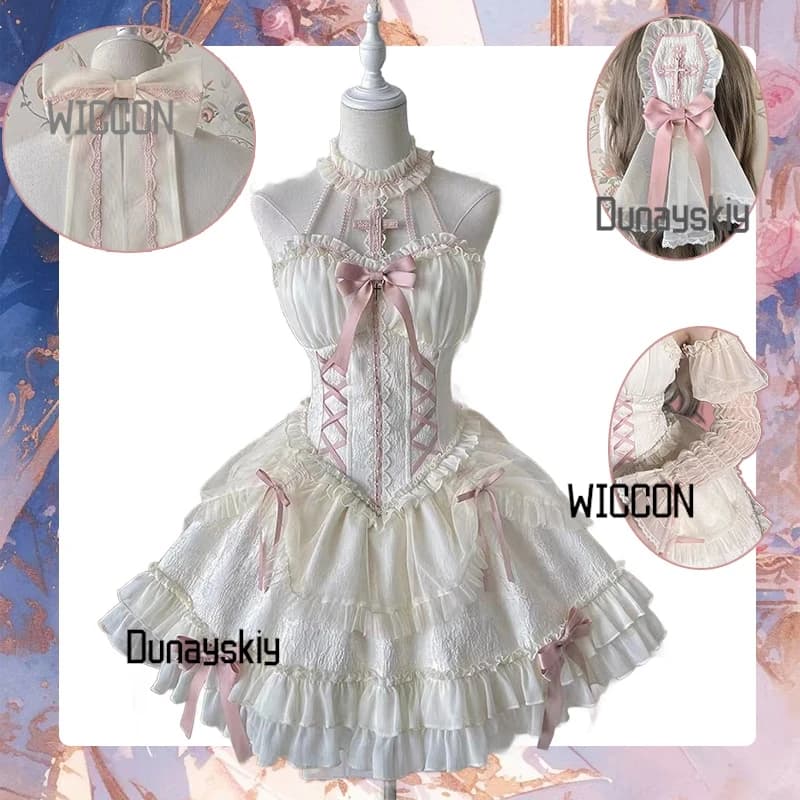 Lolita Cross Lady Dark Gothic Lolita Dess Kawaii Cute Cosplay Costumes Accessions Jirai Kei Daily Party Halloween