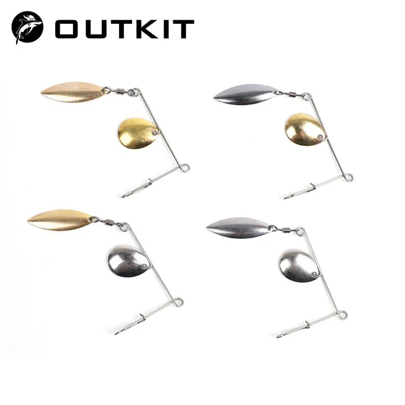 OUTKIT 5 pz 2.5g Spinner Richiamo di Pesca Esca Cucchiaio Swisher Buzzbait Bass Wire Bait Popper Vib Spinnerbait Esche Affrontare Barb Pesca