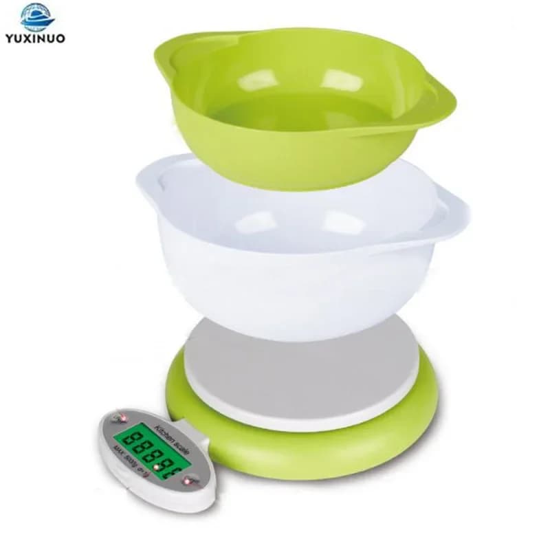 5 kg digital kitchen scale Portable kitchen scale with 2 trays LED display Electronic cooking scale 5000 g 1 g