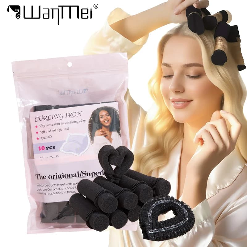21 pieces of sponge hair curlers for sleeping with hood, disposable hair retina in elastic mesh, beauty accessories set for portable rollers for hair band