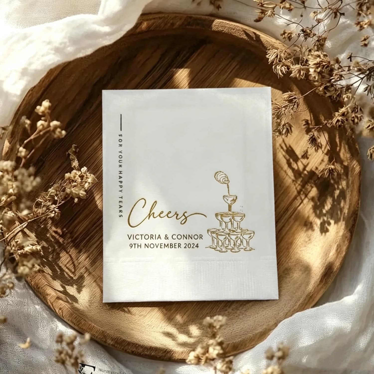 Bomboniere per Matrimonio, Confezioni di Fazzoletti 'Happy Tears', Articoli Indispensabili per la Borsa di Benvenuto