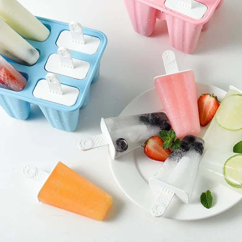 Stampi per ghiaccioli 6 pezzi Stampi per ghiaccioli in silicone Stampo per ghiaccioli senza BPA Riutilizzabile Facile da rilasciare Ice Pop Mak