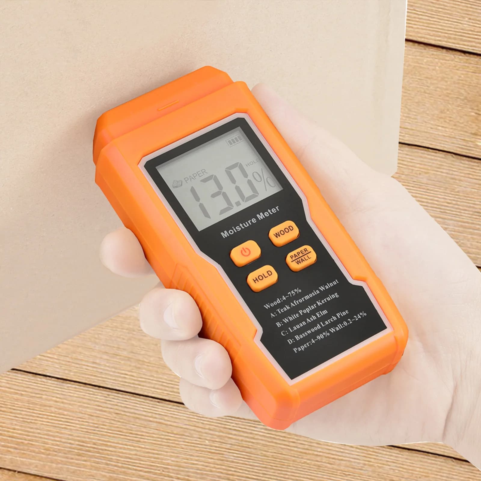 Moisture Meter for Two Pin Wood with Temperature Display Moisture reader for digital humidity detector for concrete buildings timber