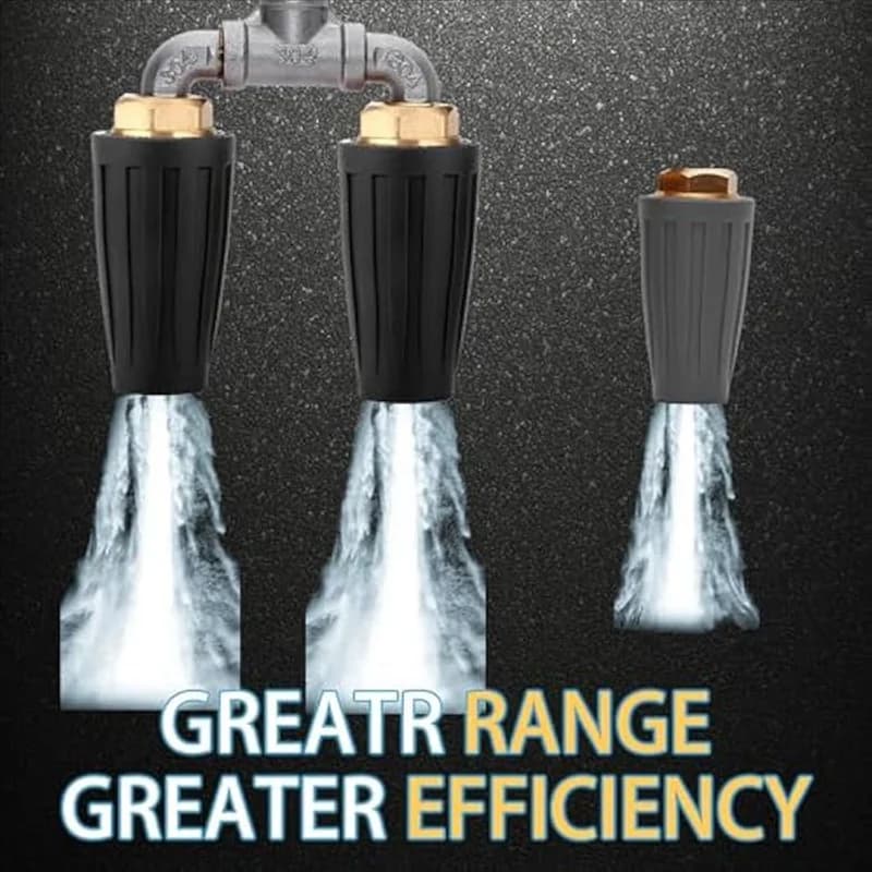 -ESTR Dual Turbo Nozzle For Pressure Washer,360° Rotating Pressure Washer Nozzle, Twin Turbo Washer With 7 Nozzle Tips