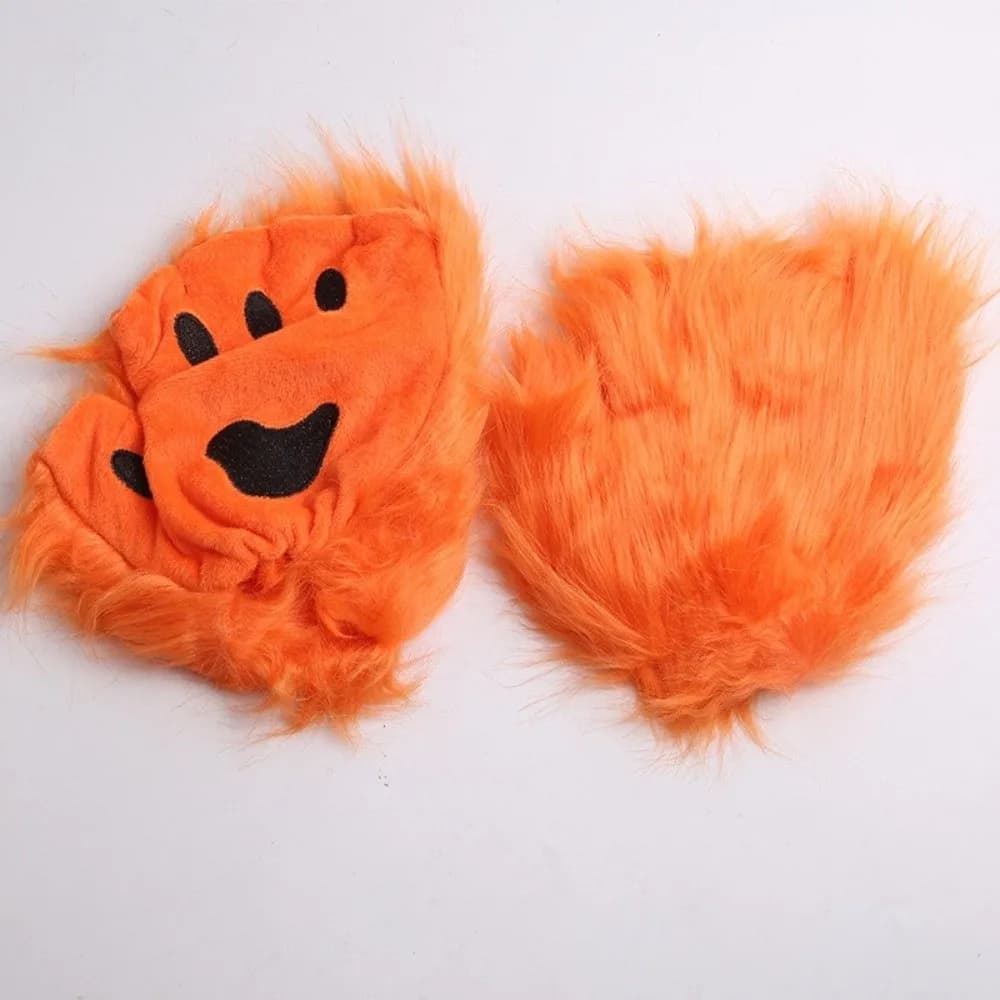 Polyester Halloween Gloves Wolf Claw Half Finger Bear Paw Gloves Animal Cosplay Costume Cat Paw Mittens Cosplay