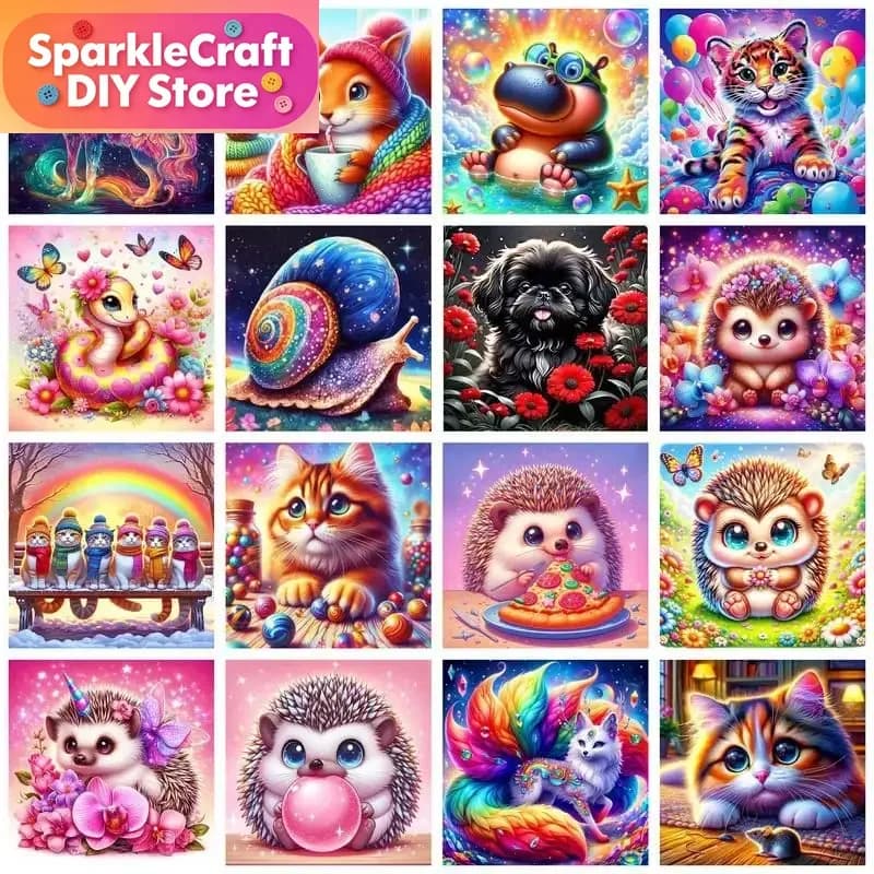1pc frameless 5D Diamond Painting Full Square Animal Hedgehog Dog Rhinestone Picture Diamond Embroidery Cross Stitch Home Deco