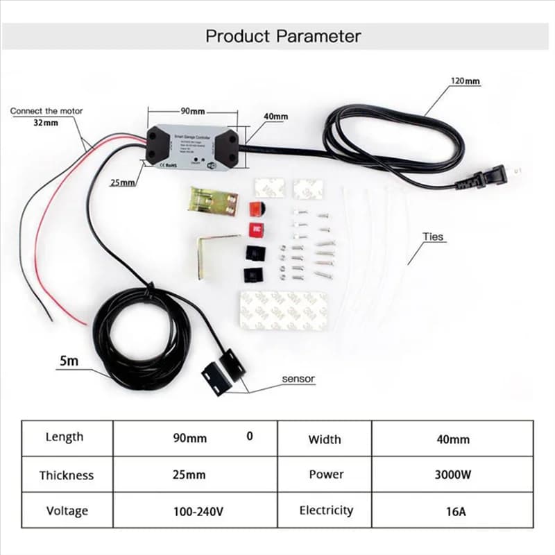 A99E-Smart Wifi Garage Door Opener Automatic Wifi Smart Home For Alexa Google Home Smartlife Tuya App No Hub Required Us Plug