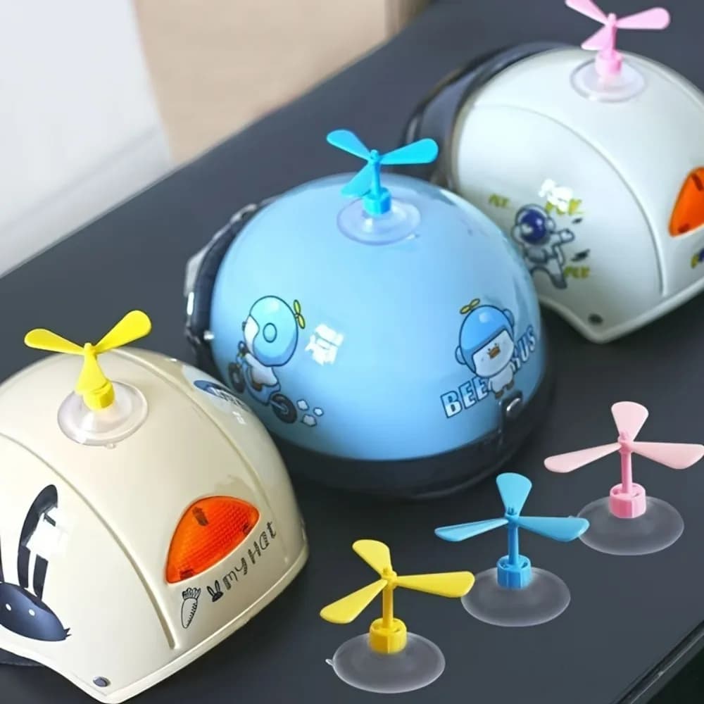 5 Piece Set Creative Rotating Trilobal Electric Scooter Helmet Suction Cups and Decorative Accessories