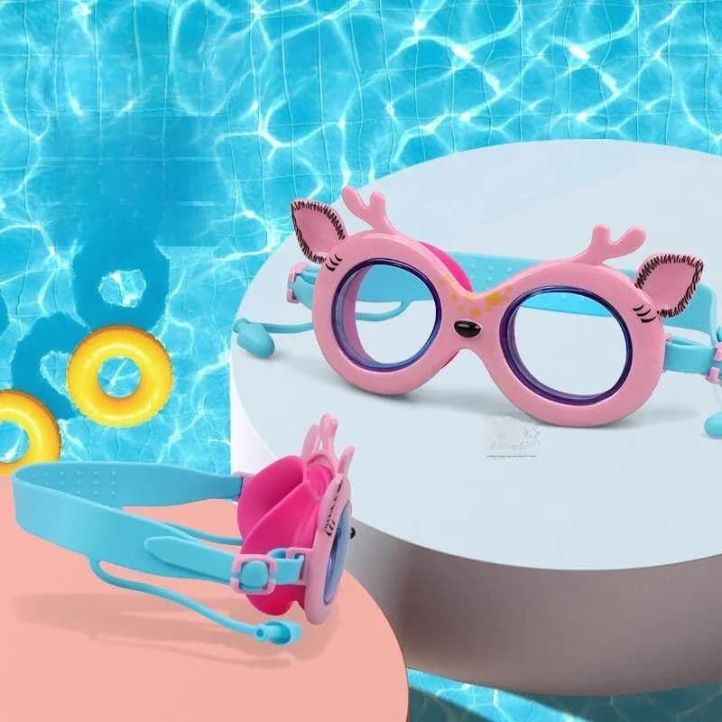 Occhialini da nuoto per bambini, impermeabili, antiappannamento, ad alta definizione, con design a cartoni animati, per bambini e bambine, occhiali da nuoto carini per neonati