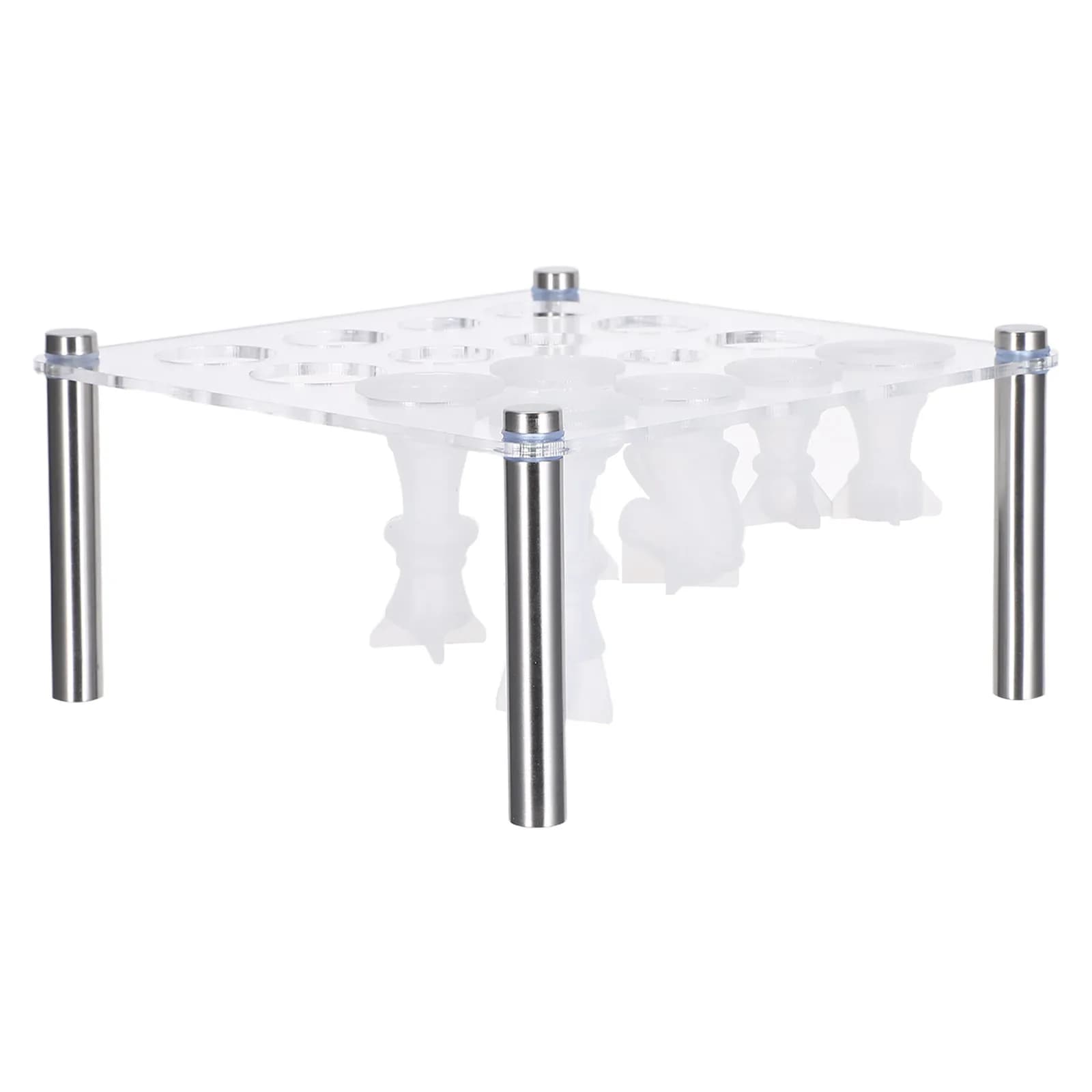 Set di Stampi in Silicone per Pezzi degli Scacchi con Supporto per Resina Epossidica, Kit Fai-da-Te per Creazione Set di Scacchi