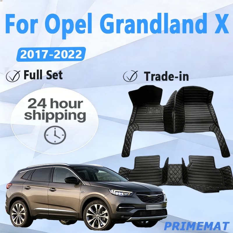 Tappetino di lusso per Opel Grandland X 2017 ~ 2022 Tappeto Anti-sporco Tappetini per auto Set completo Tapete De Carro Tappetini per auto Pavimento per auto Acce