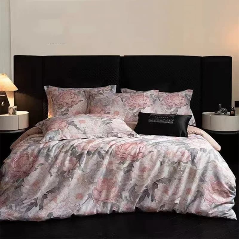 Set di Biancheria da Letto 4 Pezzi 100% Cotone, Copripiumino Stampato Digitalmente, Federe e Lenzuola in Cotone a Fibra Lunga, Misure Twin, Queen, King