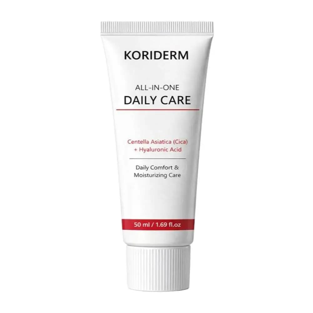 KORIDERM Crema Quotidiana Tutto-in-Uno 50ml con Centella Asiatica (Cica) e Acido Ialuronico, Ripara la Barriera Cutanea, Delicata e Non Irritante