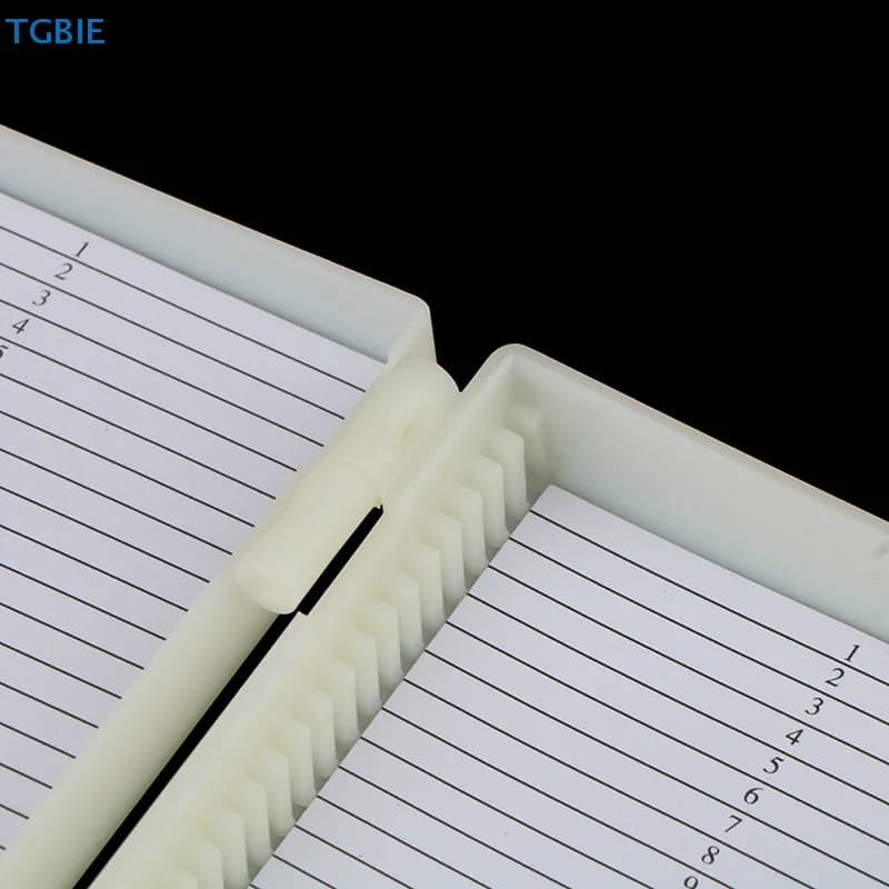 Scatola in plastica per vetrini microscopici 25/50/100 pz, custodia porta vetrini biologici per microscopi preparati