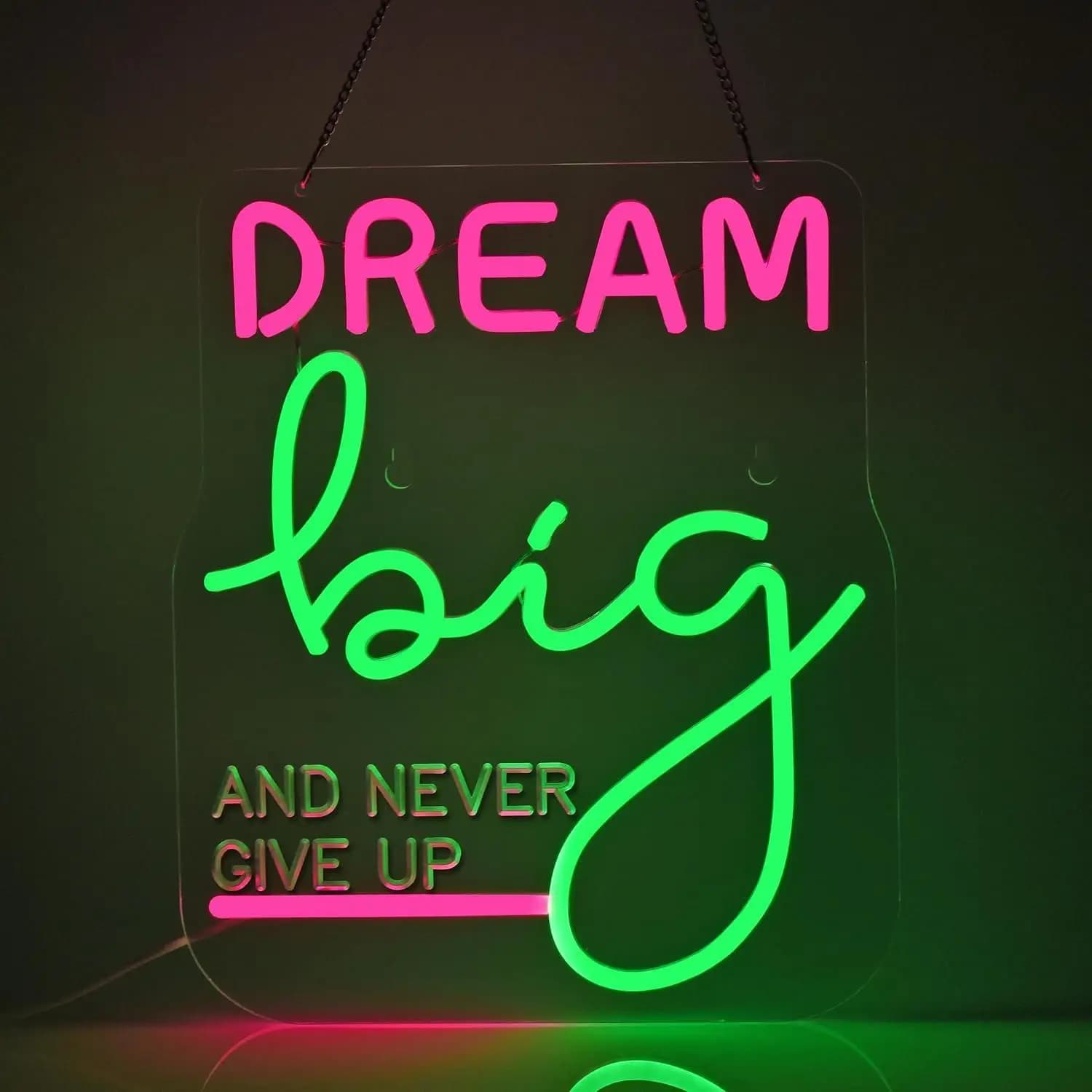 Insegna al Neon 'Dream Big', Luci LED Dimmerabili USB Motivazionali per Ufficio, Casa, Camera da Letto, Palestra, Decorazione Murale, Regalo Ispirazionale