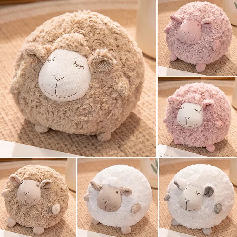 28 cm bella pecora rotonda giocattoli di peluche animale di pezza palla rotonda pecora soffice agnello peluche bambola morbido cuscino compleanno per bambini regali di Natale