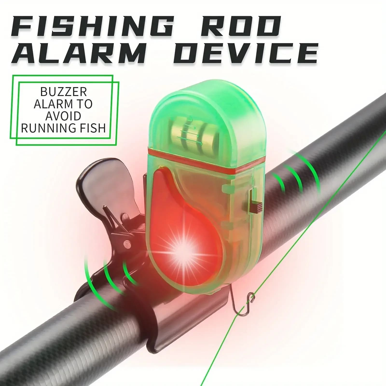 2 Allarmi LED per la Pesca, Campanelli Elettronici Sensibili Aggiornati 2025, Allarmi Sonori a Clip per Canne da Pesca