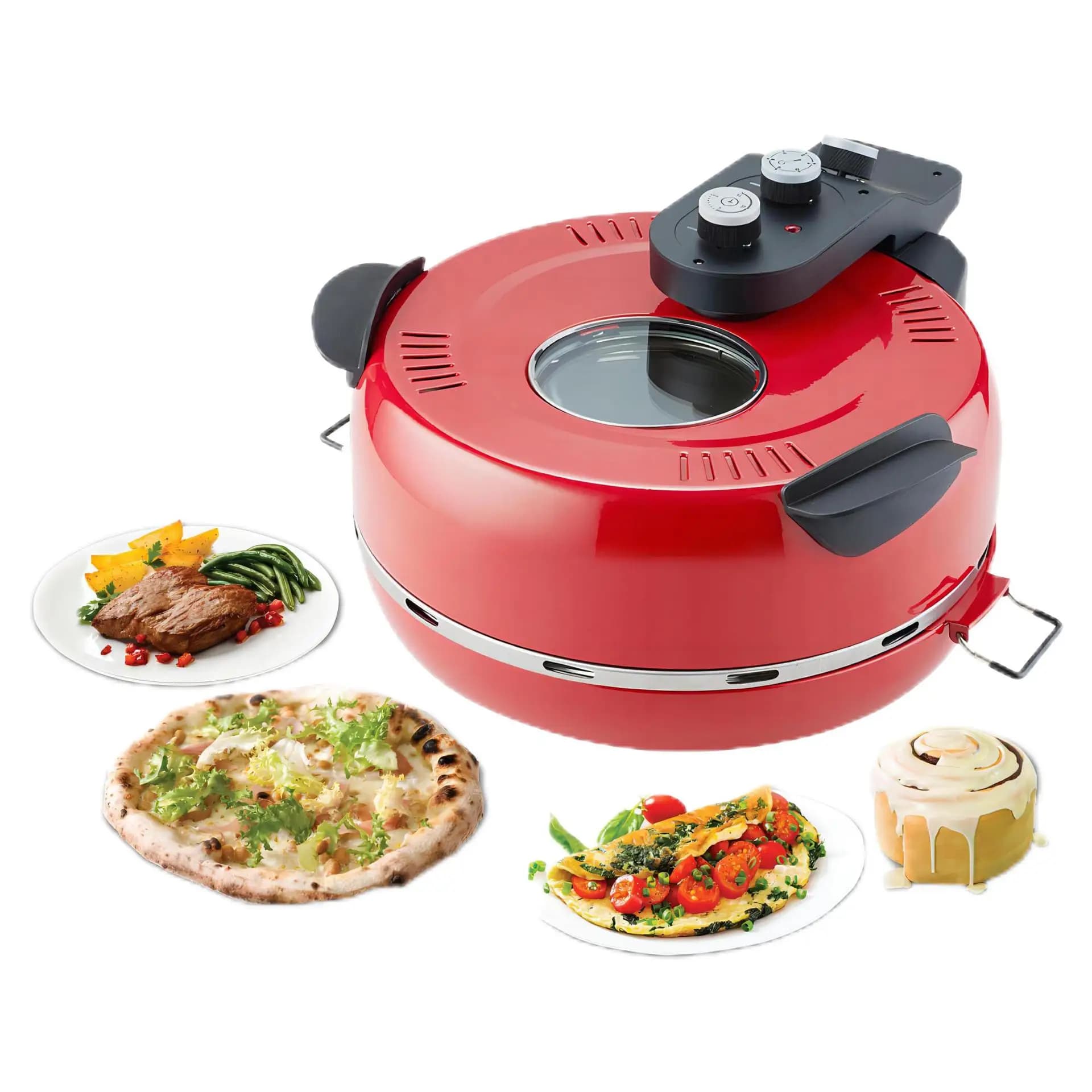 Pizza Maker Non-stick 12 Inch Indoor Pizza Oven Countertop Portable Stone Pizza Cooker Machine for Home Use