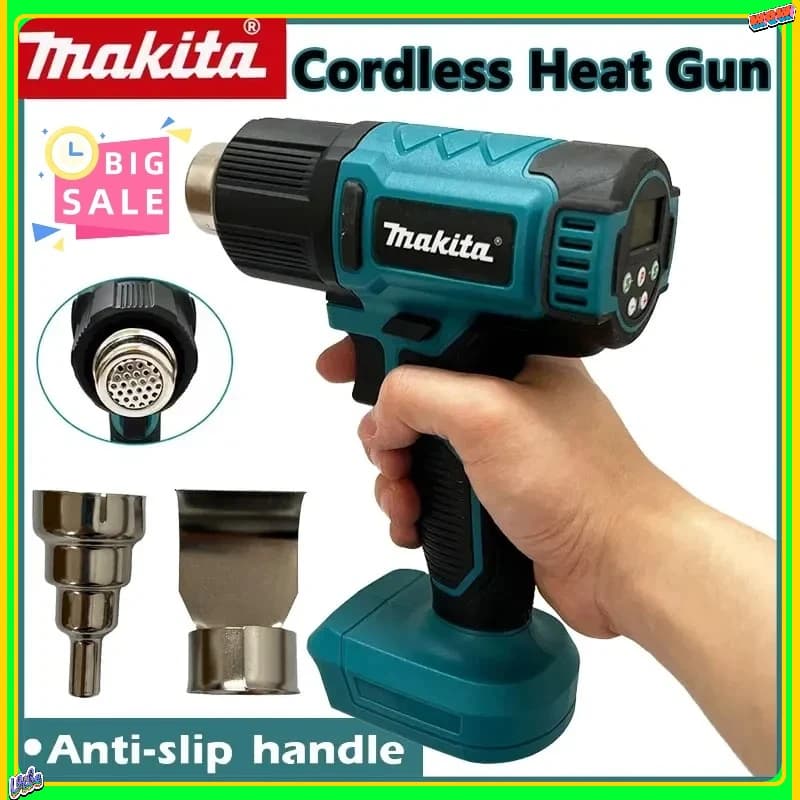 Pistola ad aria calda Makita 18V, strumento senza fili per saldatura, asciugatore ad aria, temperatura massima 550°C ° Strumento Ricaricabile Wireless per Film Termoretraibile a C