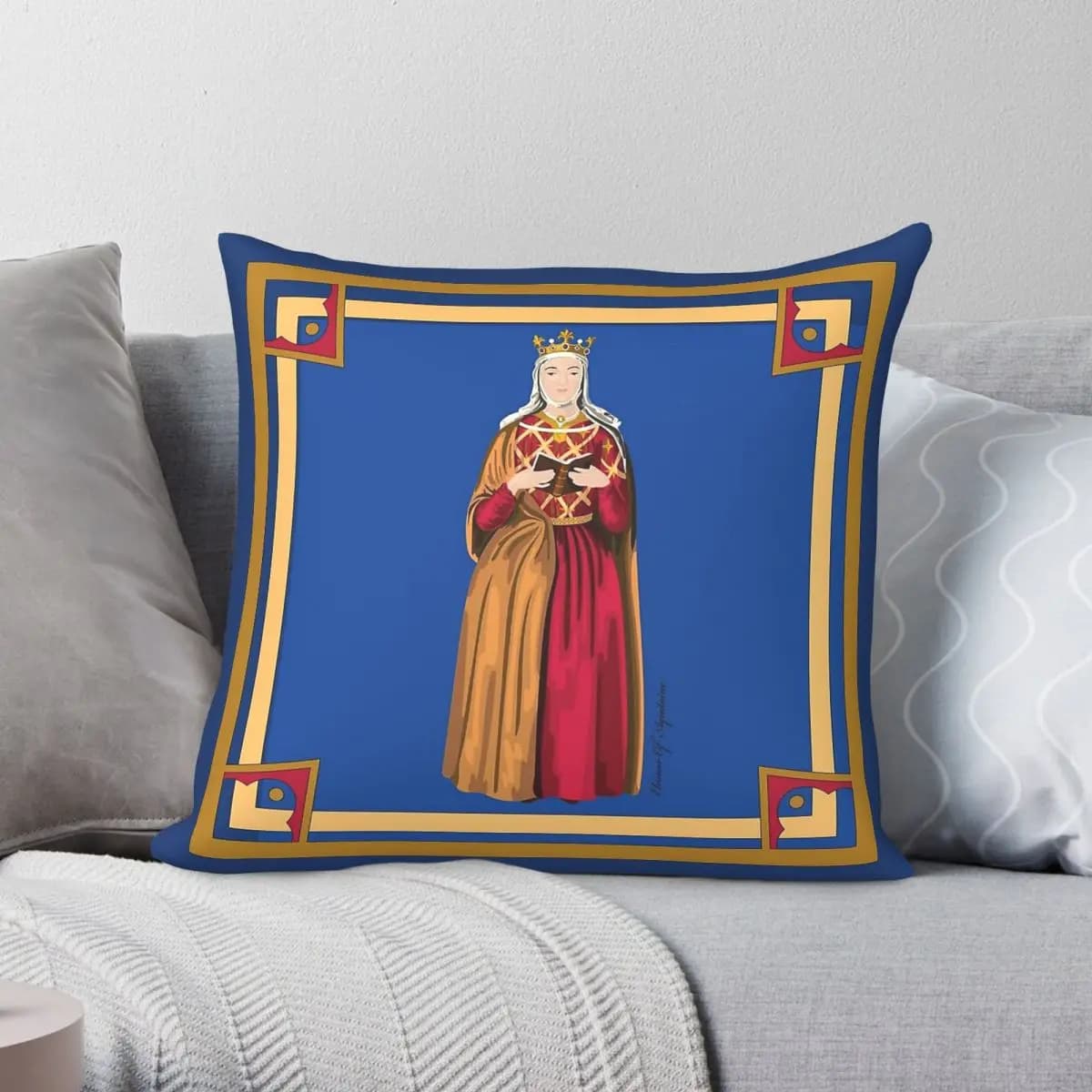 Medieval Eleanor Of Aquitaine Square Pillowcase Polyester Linen Velvet Creative Decorative Pillow Case Sofa Cushion Cover 45x45