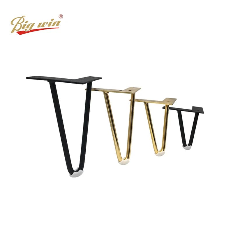 4 Pezzi Gambe per Divano in Metallo Cromato a Forma di V, Design Moderno Personalizzato, Piedini Decorativi in Ottone e Ferro, Oro Rosa e Bianco, 20cm 50mm
