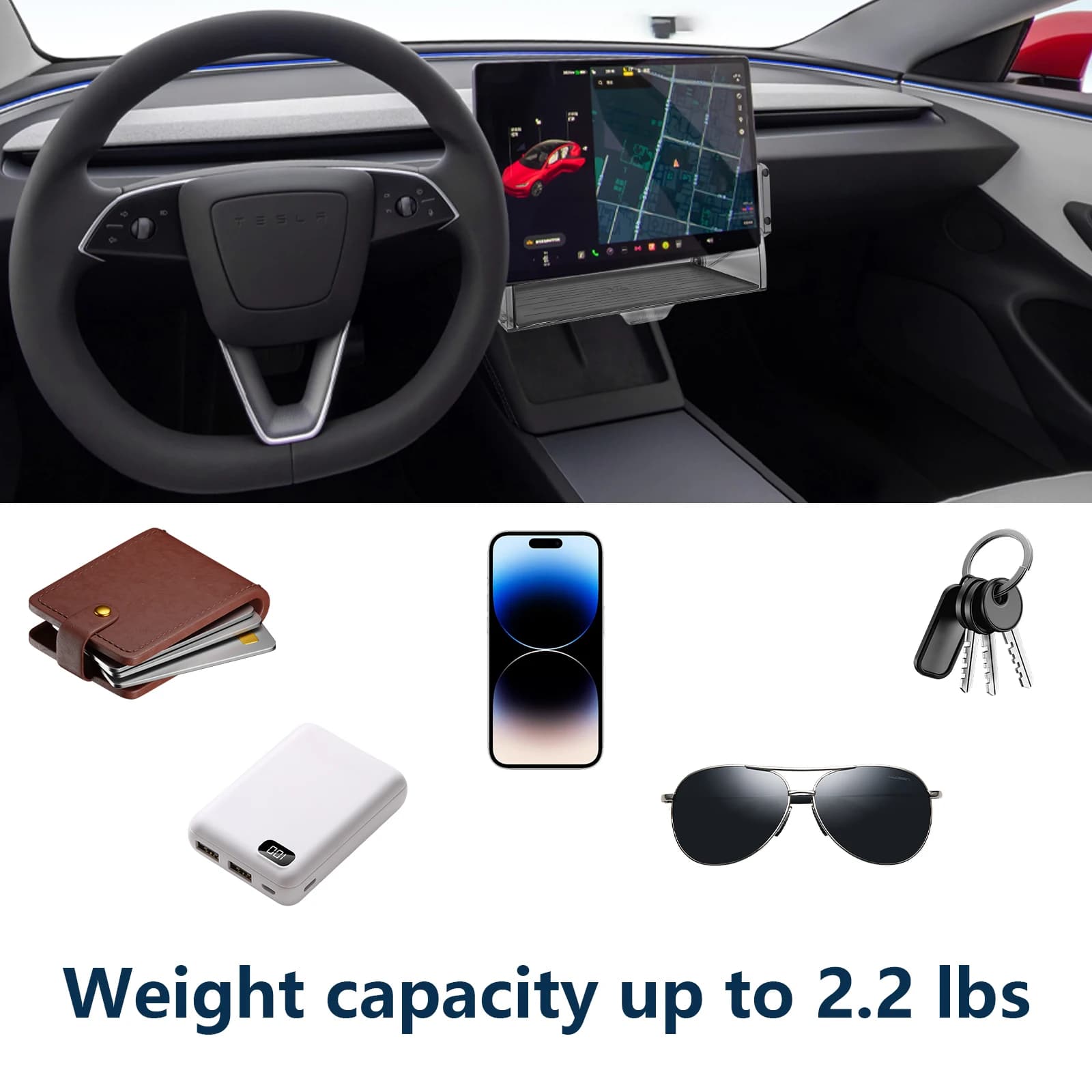 Magnetic holder box under the dashboard, waterproof, sunglasses holder, mobile phone holder, interior accessories handkerchief Tesla Model 3 Model Y