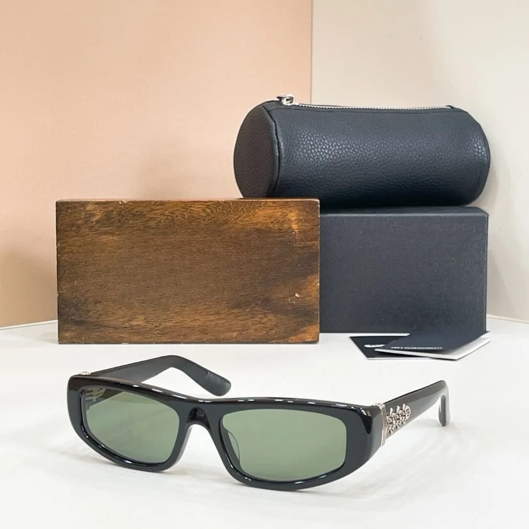 Occhiali da Sole Rettangolari Oversize ROLLER con Montatura in Acetato UV400, Artigianali, Stile Vintage Street, Unisex con Custodia