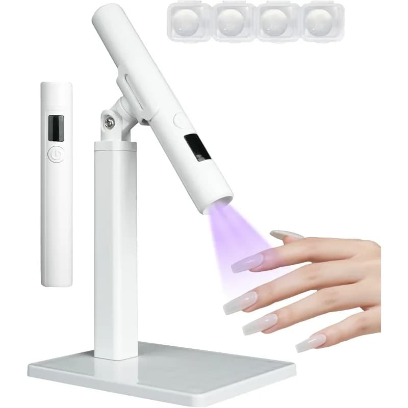 Nuova Mini Lampada UV per Unghie con Supporto, Lampada UV LED Professionale Rimovibile da Tavolo con Display, Ricaricabile e Portatile