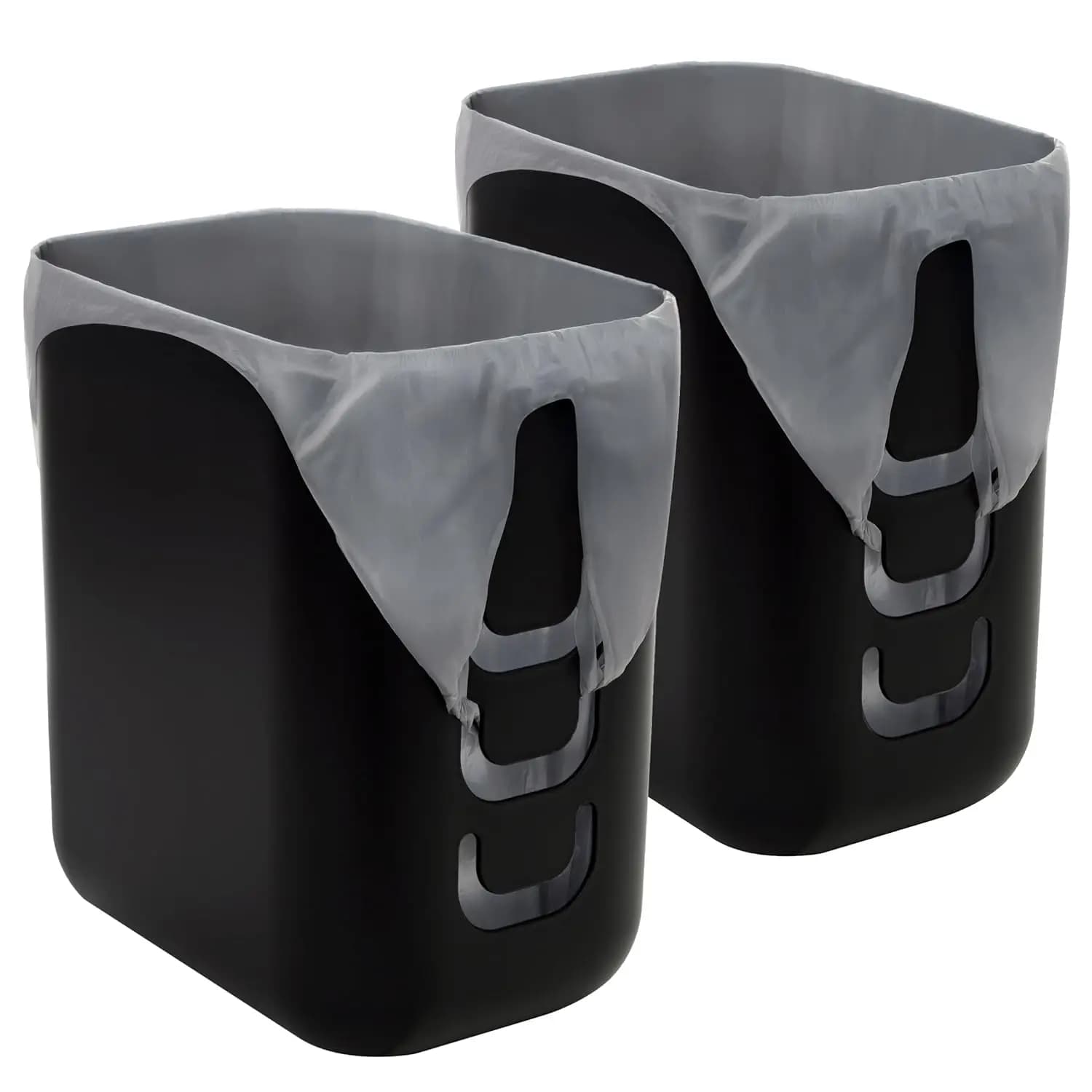 Set di 2 Cestini per Rifiuti in Plastica, Contenitori Neri da 2,5 Galloni per Bagno, Cucina, Ufficio - Prodotti negli USA